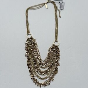 White House Black Market 21" Layered Necklace Gold Tone NWT